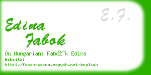 edina fabok business card